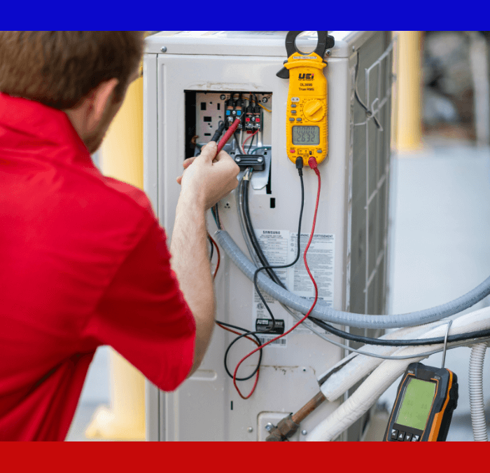 HVAC Master technician maintaining an HVAC unit