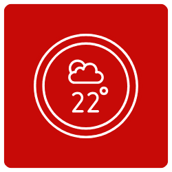 red square with outside air temperature symbol (marked at 22 degrees Celcius)