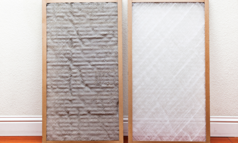 It's easy to spot the difference between a clean air filter and one ready to be replaced. 